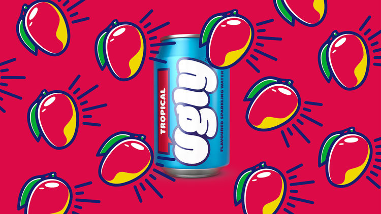 動(dòng)漫插畫風(fēng)格Ugly蘇打水飲料包裝設(shè)計(jì)，不僅僅是飲料，而是一種生活方式