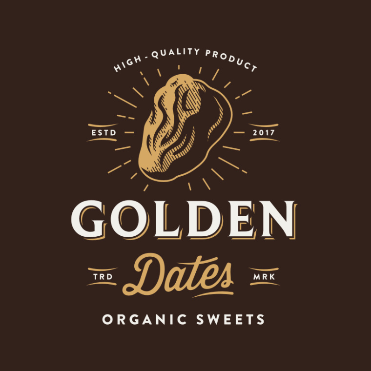 vucifantasticno設(shè)計(jì)公司設(shè)計(jì)的黃金日期的棕色標(biāo)志logo