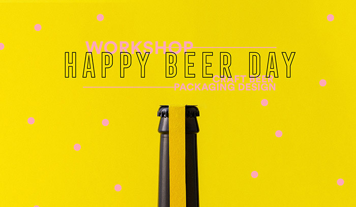 “快樂(lè)啤酒節(jié)”工作坊標(biāo)志設(shè)計(jì)，英語(yǔ)詞匯hug擁抱的擬人化創(chuàng)意呈現(xiàn)