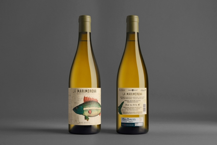 Albari?o 葡萄酒包裝設(shè)計(jì)，復(fù)古的魚(yú)插畫(huà)標(biāo)簽風(fēng)格