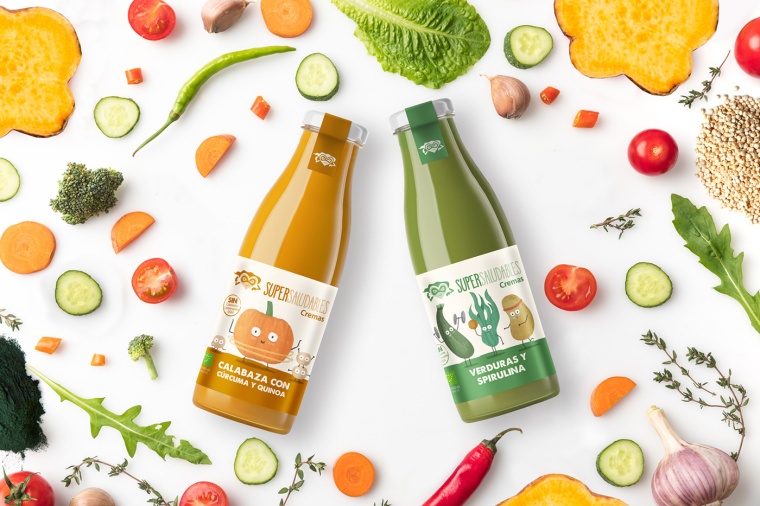 全新生態(tài)面霜系列SuperSaludables包裝設(shè)計，柔和的顏色來代表“生物”的美學(xué)