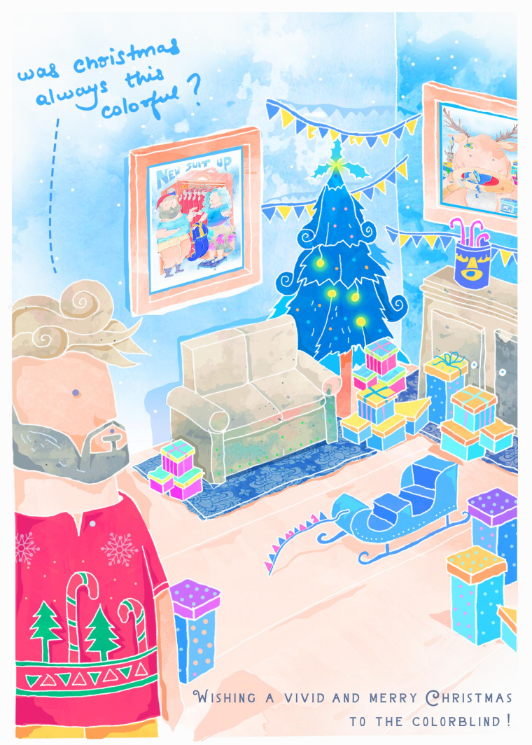 讓色盲人在圣誕節(jié)不會(huì)感到被遺忘系列公益平面廣告創(chuàng)意賞析