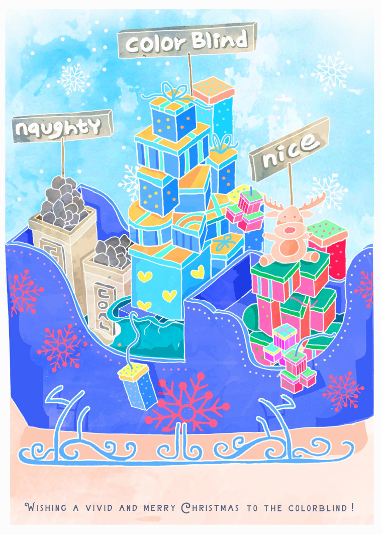 讓色盲人在圣誕節(jié)不會(huì)感到被遺忘系列公益平面廣告創(chuàng)意賞析