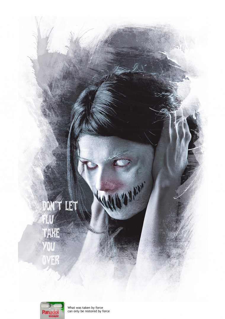 Panadol感冒藥平面創(chuàng)意廣告，不要讓流感帶你走-上海尚略廣告設(shè)計(jì)公司