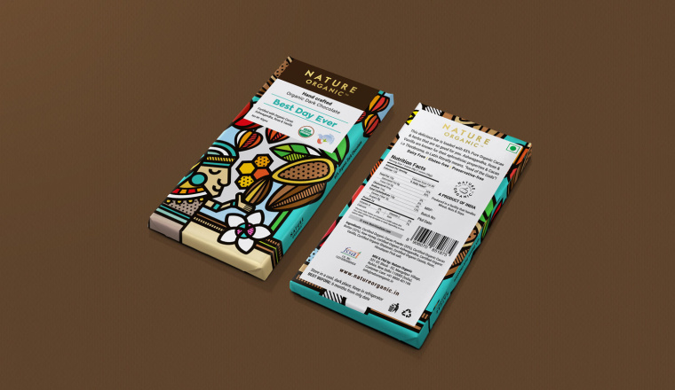 Nature Organic自然有機(jī)巧克力包裝設(shè)計(jì)，幾何插畫風(fēng)驚艷設(shè)計(jì)