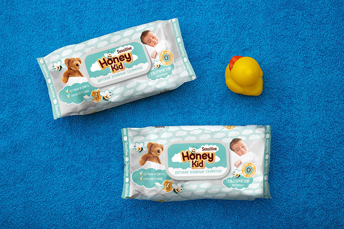 上海包裝設(shè)計(jì)公司欣賞可愛(ài)歡樂(lè)的Honey Kid 嬰兒兒童護(hù)理濕巾產(chǎn)品包裝設(shè)計(jì)