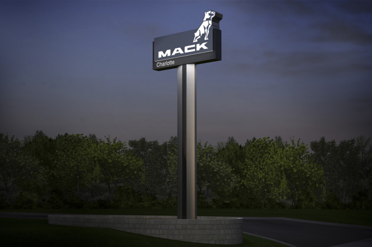 美國(guó)MACK重卡卡車品牌斗牛犬新標(biāo)志設(shè)計(jì)-銷售店形象堡壘-上海標(biāo)志設(shè)計(jì)公司