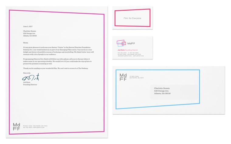 MdFF馬里蘭電影節(jié)新標識logo設計VI設計-三個方框