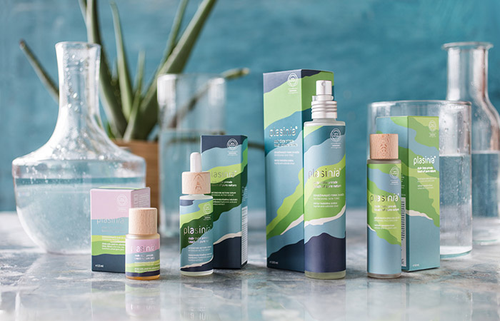 PLASINIA化妝品品牌形象VI設(shè)計包裝設(shè)計，傳達(dá)全天然產(chǎn)品系列