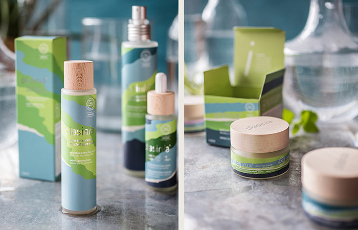 PLASINIA化妝品品牌形象VI設(shè)計包裝設(shè)計，傳達(dá)全天然產(chǎn)品系列