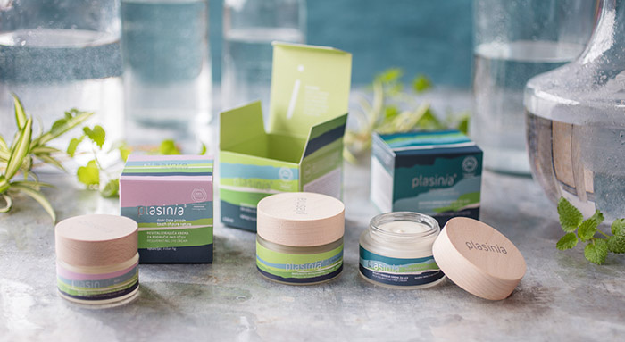 PLASINIA化妝品品牌形象VI設(shè)計包裝設(shè)計，傳達(dá)全天然產(chǎn)品系列