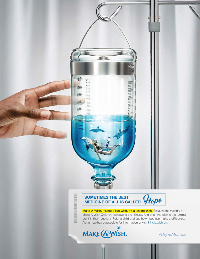 Make-A-Wish平面創(chuàng)意廣告“有時(shí)候，最好的藥是希望”海豚篇-上海廣告設(shè)計(jì)公司