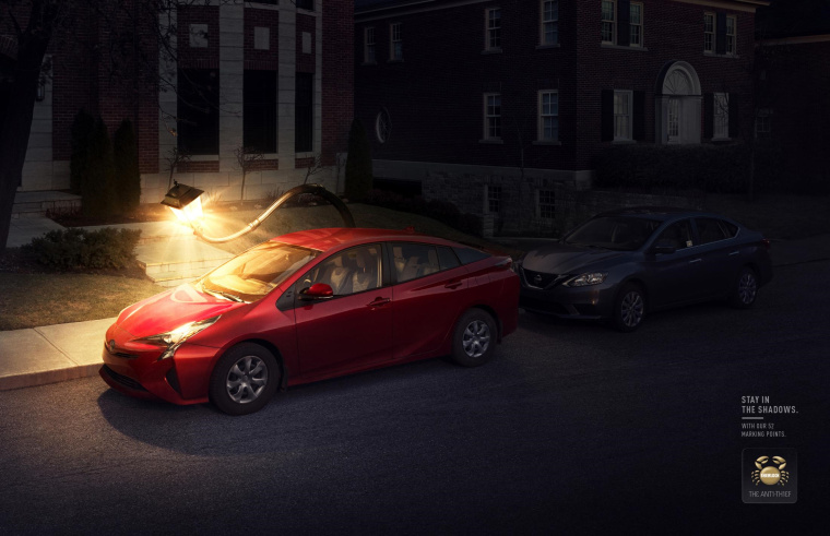 Sherlock汽車防盜標(biāo)記創(chuàng)意廣告“留在陰影里很好”賞析-上海尚略廣告有限公司分享