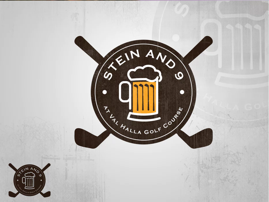 上海標(biāo)志設(shè)計(jì)公司-有趣的高爾夫標(biāo)志-經(jīng)典的徽章，采用高爾夫球桿代替武器