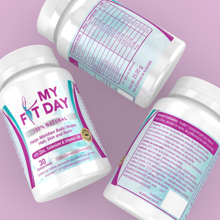 減肥補充劑粉紅色包裝設計