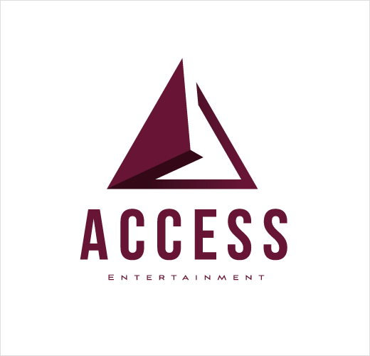 Access 娛樂媒體投資公司品牌形象設(shè)計-立體陰影設(shè)計手法logo設(shè)計