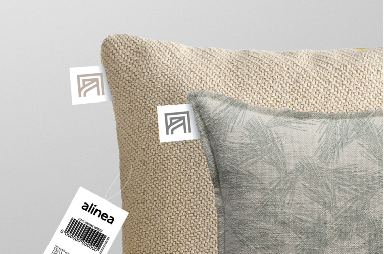 Alinéa法國家具裝飾公司商場標識logo設計與vi形象設計-抱枕標簽logo Alinéa法國家具裝飾公司商場標識logo設計與vi形象設計-抱枕標簽logo
