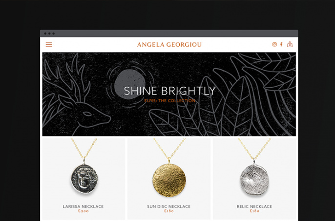 奢侈品品牌設(shè)計：Angela Georgiou珠寶首飾品牌形象VI設(shè)計logo設(shè)計