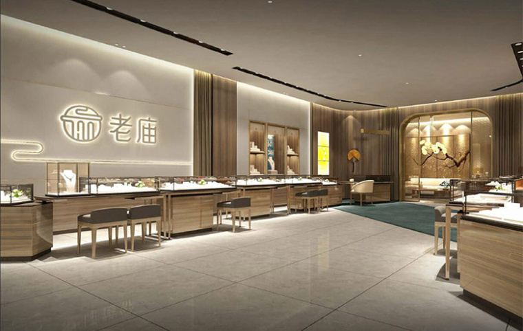 老廟黃金首飾新logo設計，外圓內方的中式韻味logo設計