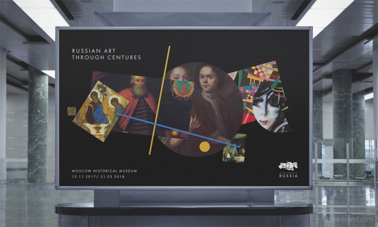 俄羅斯國家旅游品牌logo設(shè)計(jì)品牌VI形象設(shè)計(jì)，幾何俄羅斯地圖logo設(shè)計(jì)