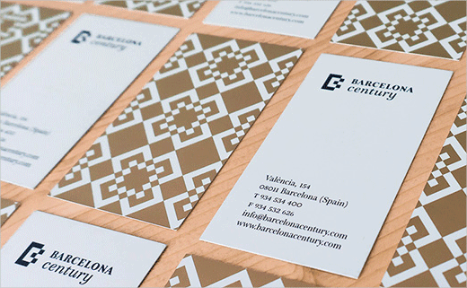 巴塞羅那世紀(jì)酒店logo設(shè)計(jì)品牌VI形象設(shè)計(jì)，幾何方形風(fēng)格