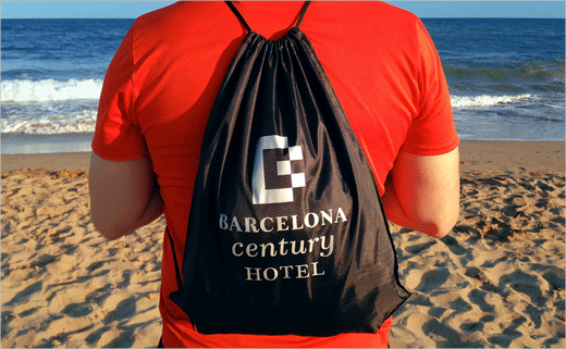 巴塞羅那世紀(jì)酒店logo設(shè)計(jì)品牌VI形象設(shè)計(jì)，幾何方形風(fēng)格