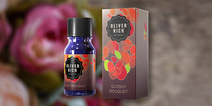 Oliver Rich 香薰精油油包裝設(shè)計，漂浮在空氣的抽象花瓣插畫設(shè)計