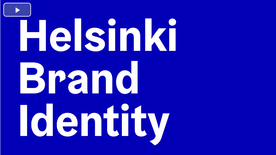 芬蘭赫爾辛基城市品牌VI形象設(shè)計logo設(shè)計，錦旗框logo+波浪圖形VI設(shè)計