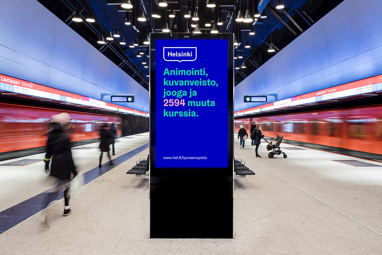 芬蘭赫爾辛基城市品牌VI形象設(shè)計logo設(shè)計，錦旗框logo+波浪圖形VI設(shè)計