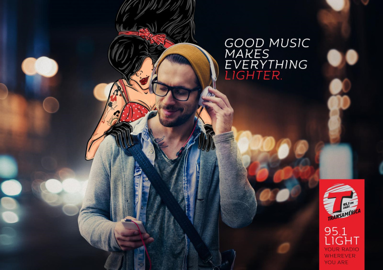 巴西Transamerica 電臺(tái)平面創(chuàng)意廣告設(shè)計(jì)“美好的音樂(lè)使一切變得輕松” 巴西Transamerica 電臺(tái)平面創(chuàng)意廣告設(shè)計(jì)“美好的音樂(lè)使一切變得輕松”