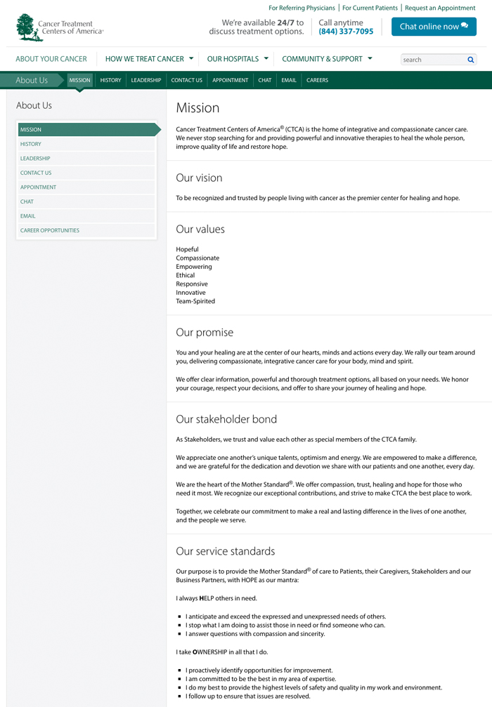 美國(guó)癌癥治療中心品牌承諾 美國(guó)癌癥治療中心品牌承諾