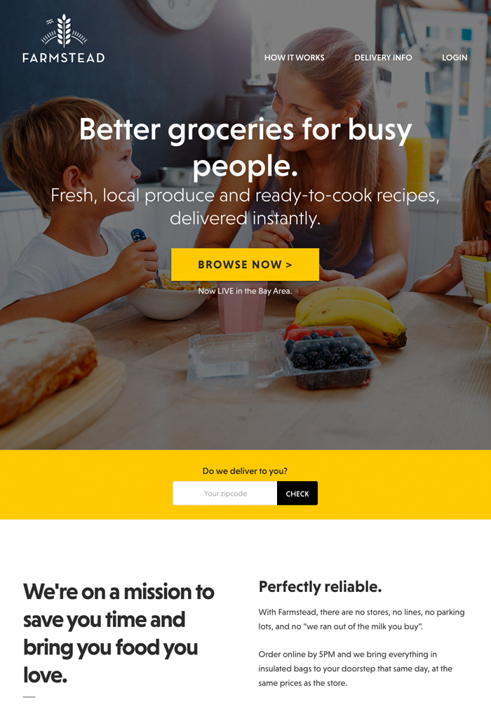 Farmstead品牌承諾快速地購(gòu)買(mǎi)雜貨 Farmstead品牌承諾快速地購(gòu)買(mǎi)雜貨