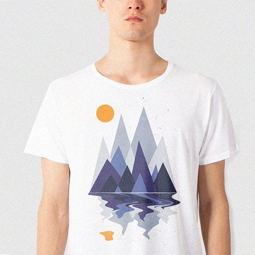 t恤幾何山圖形元素設(shè)計(jì)