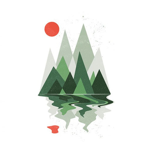 t恤幾何山圖形元素設(shè)計(jì)