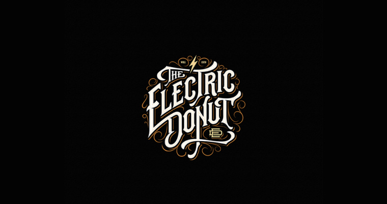 電甜甜圈復(fù)古標(biāo)志設(shè)計(jì)