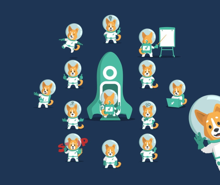 宇航員狗吉祥物標志設(shè)計