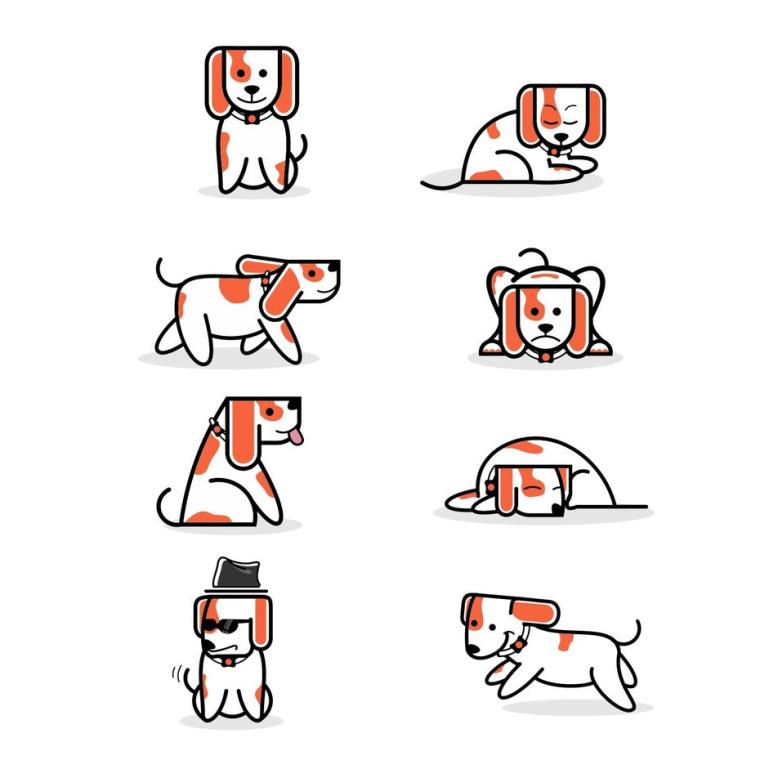 可愛的狗吉祥物標志設(shè)計