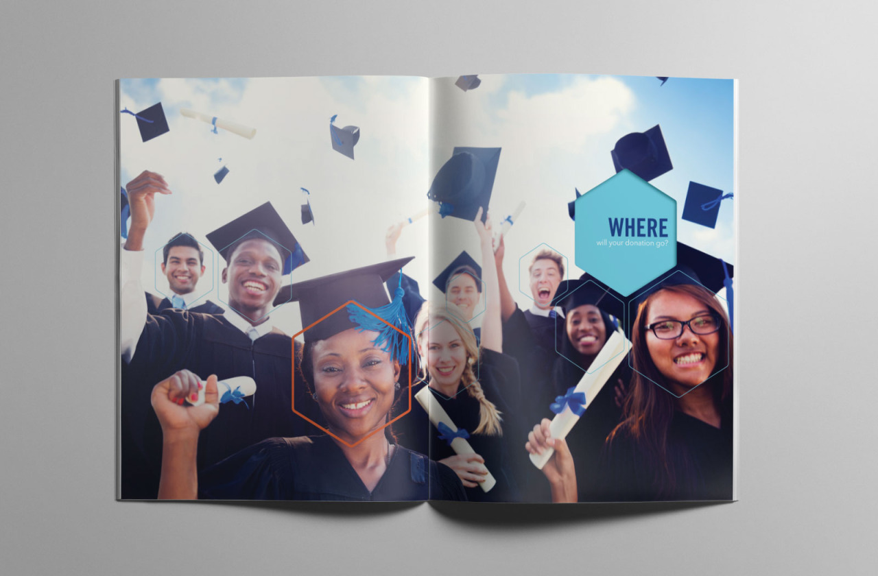 獨立學院基金會NICF宣傳畫冊設計，“蜂窩圖形”帶來的美與節(jié)奏感