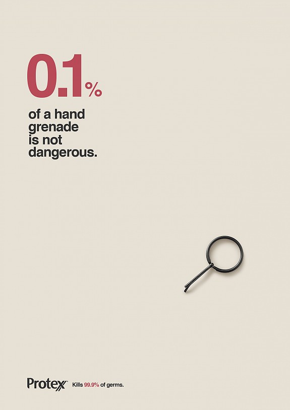 Protex抗菌洗手液創(chuàng)意平面廣告策劃設(shè)計(jì)-手榴彈篇