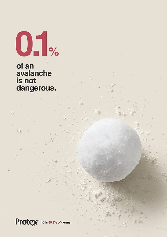 Protex抗菌洗手液創(chuàng)意平面廣告策劃設(shè)計(jì)-雪崩篇