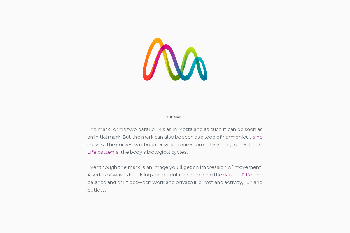 Metta科技公司品牌標志設計,變形字母M,實現和諧的正弦曲線循環(huán) Metta科技公司品牌標志設計,變形字母M,實現和諧的正弦曲線循環(huán)