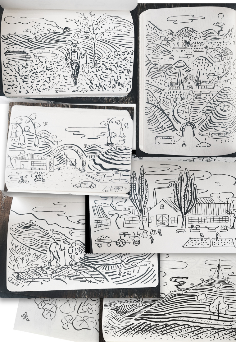 Cau Dat 農(nóng)場咖啡茶葉包裝設(shè)計-手繪插畫設(shè)計