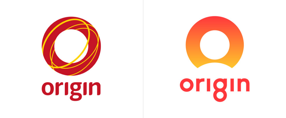 澳大利亞綜合能源公司Origin品牌標(biāo)志設(shè)計(jì)，圓形字母O的創(chuàng)新切割-新舊標(biāo)志對比