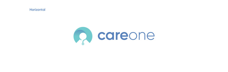 CareOne醫(yī)療機構品牌形象VI設計logo設計，藝術感醫(yī)生元素鑲嵌于旋轉字母C