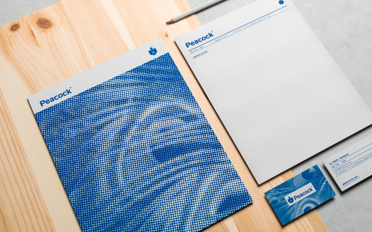 Peacock獸醫(yī)藥物品牌形象VI設(shè)計logo設(shè)計，孔雀的矢量化圖案