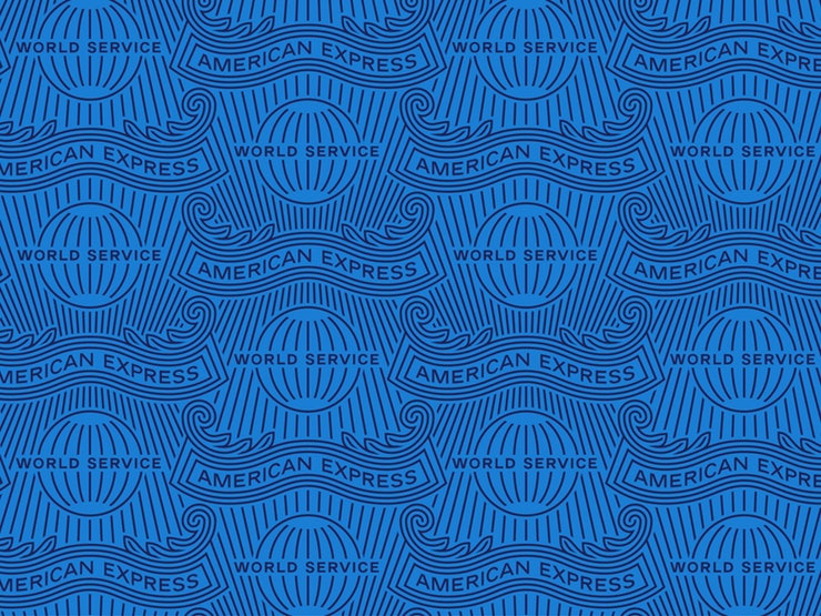 美國(guó)運(yùn)通品牌形象VI設(shè)計(jì)logo設(shè)計(jì)，靈活運(yùn)用白色空間打造簡(jiǎn)潔風(fēng)