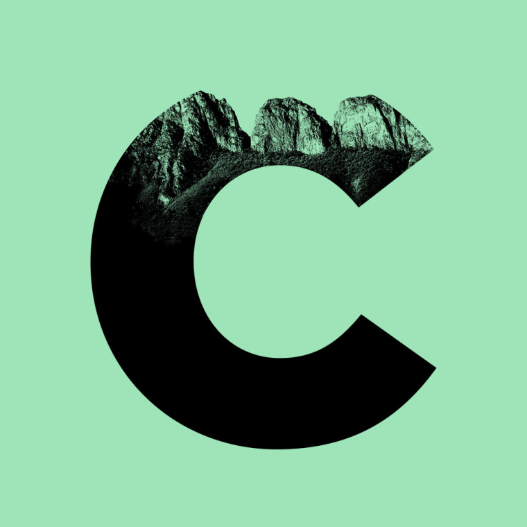 Chipinque生態(tài)公園品牌形象VI設(shè)計(jì)logo設(shè)計(jì),字母C上融合了山頂?shù)恼掌? alt=