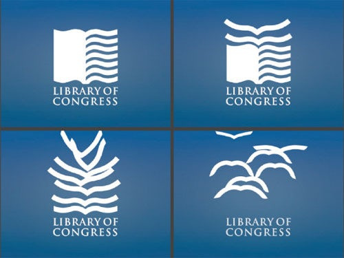 國會圖書館標志-知識就是翅膀logo設(shè)計