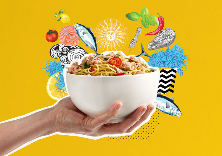 The Reel Fish 金槍魚罐頭包裝設(shè)計(jì)，大膽的配色和自由活潑的插圖