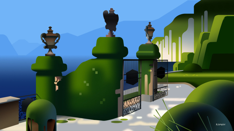 上海設計公司欣賞：后院立體風景插畫設計